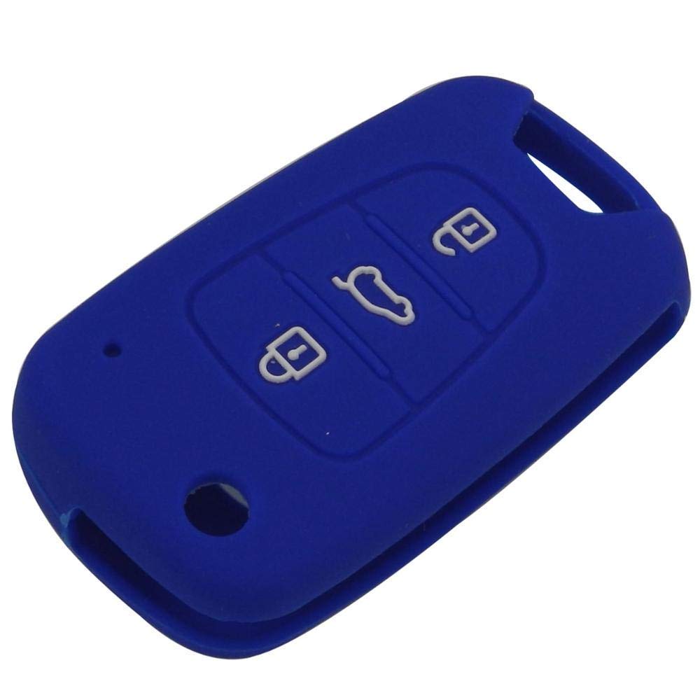 ETUI EN SILICONE POUR TELECOMMANDES PLIABLES HYUNDAI-KIA 3 BOUTONS - BLEU