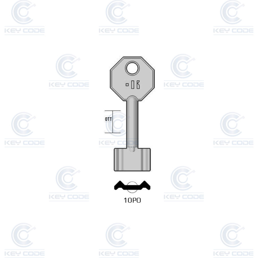 CLÉ KEYLINE 10PO (5PT11, PTN-5G)