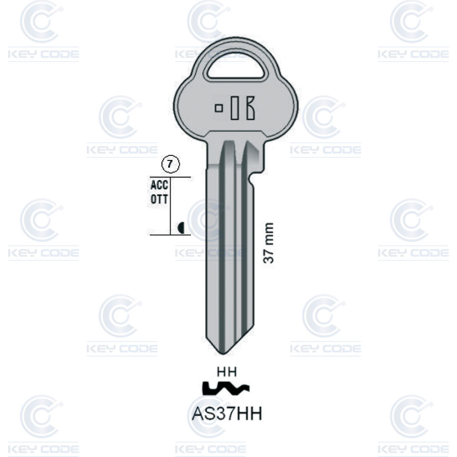 CLÉ KEYLINE AS37HH (ASS52R, AS-HH7)