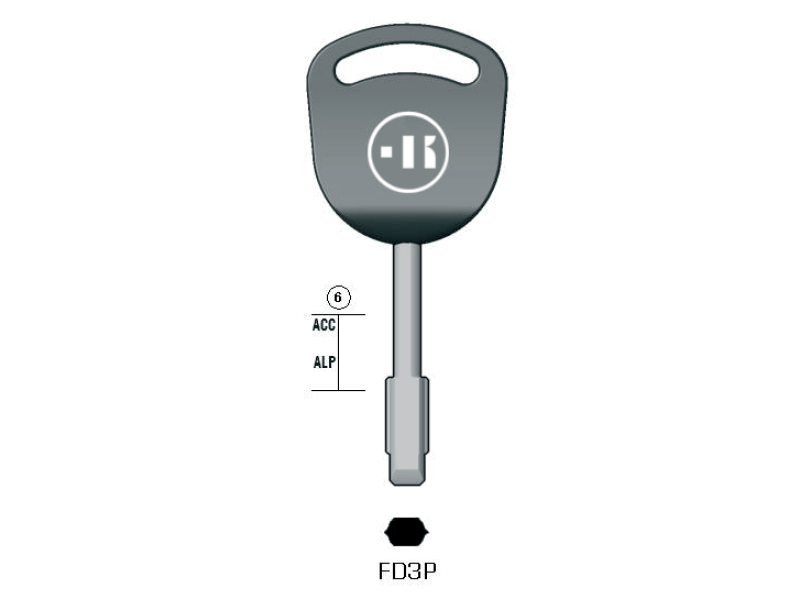 LLAVE KEYLINE FORD FD3P (FO21, FO-6P) SIN HUECO PARA TRANSPONDER
