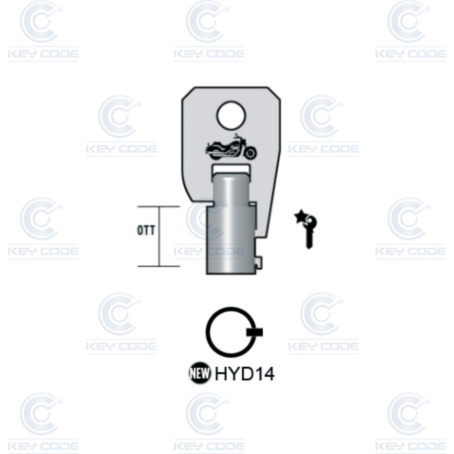 LLAVE KEYLINE HARLEY DAVIDSON HYD14 (CH9T, AGA-1T)