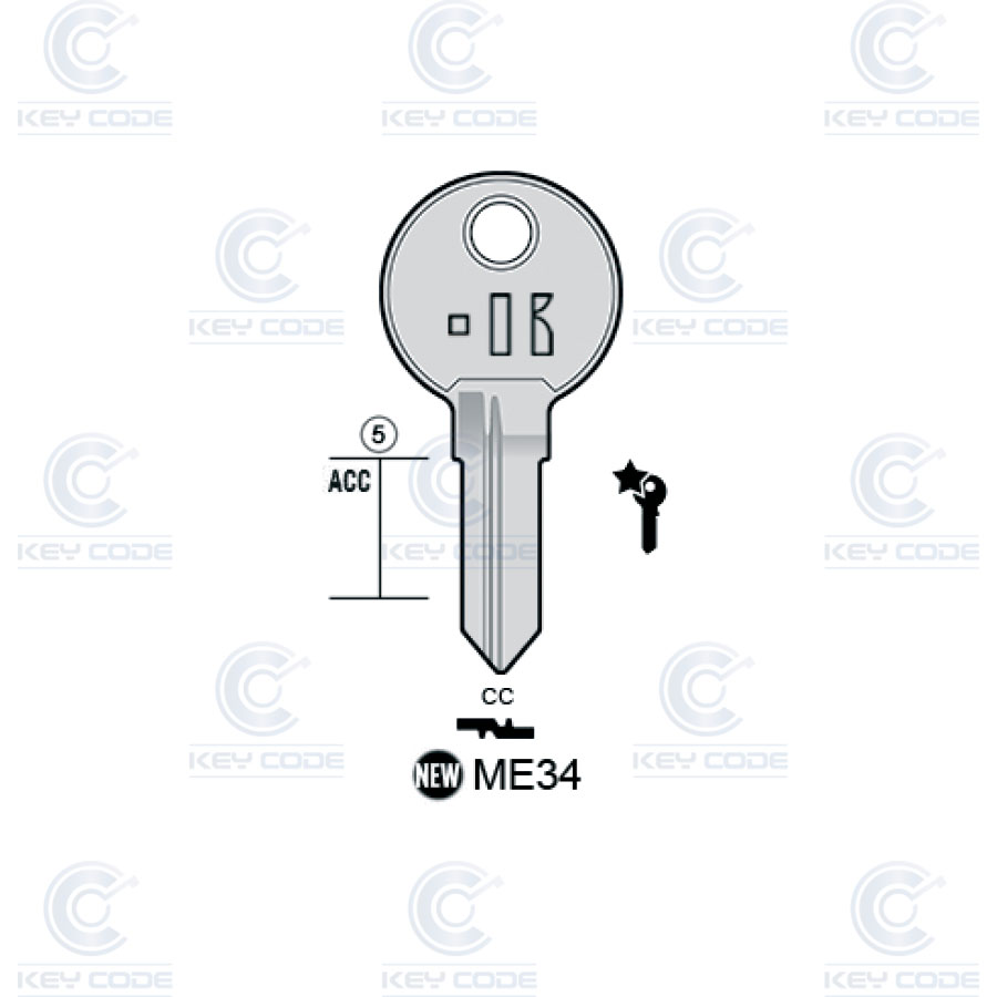 LLAVE KEYLINE MERONI ME34 (MER34R)