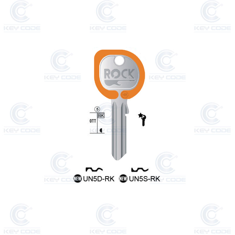 CLE UNIVERSELLE KEYLINE UN5D ROCK (UL050DZ, U-5D) ORANGE