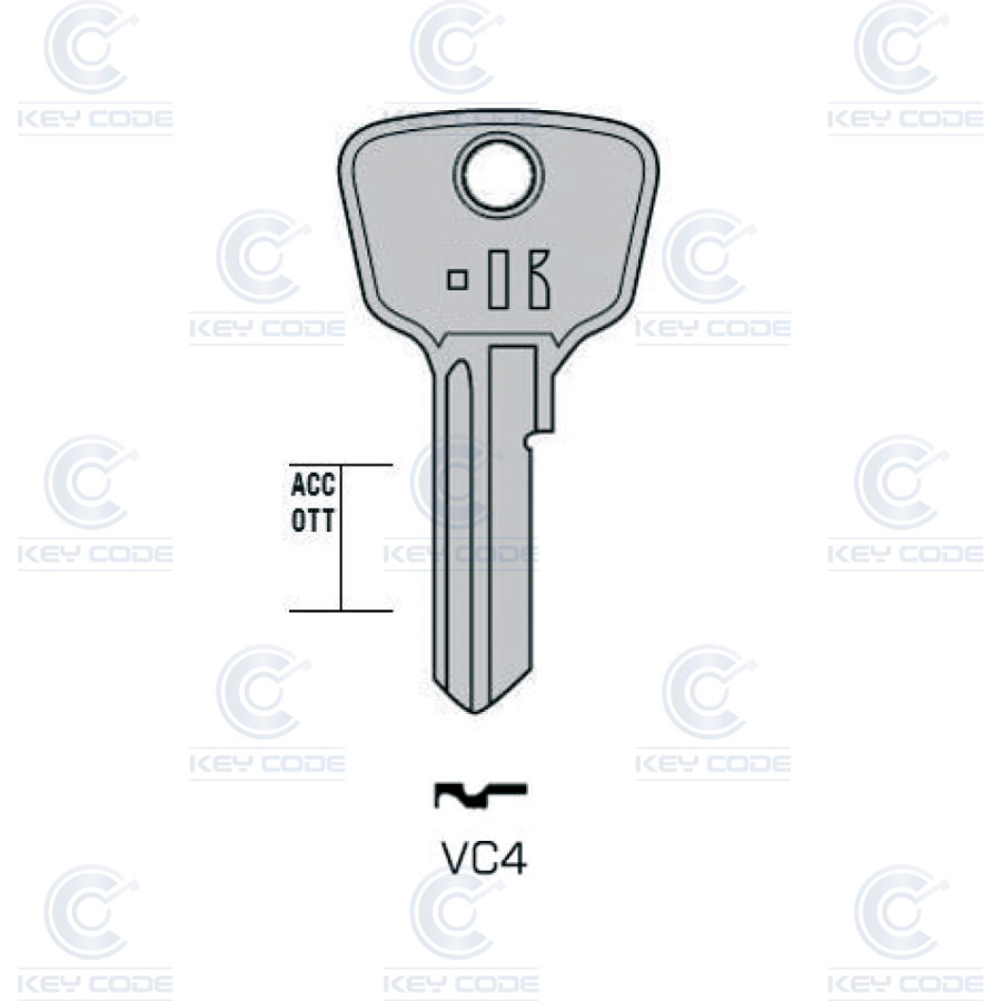 LLAVE KEYLINE VACHETTE VC4 (VAC14, VA-12D)