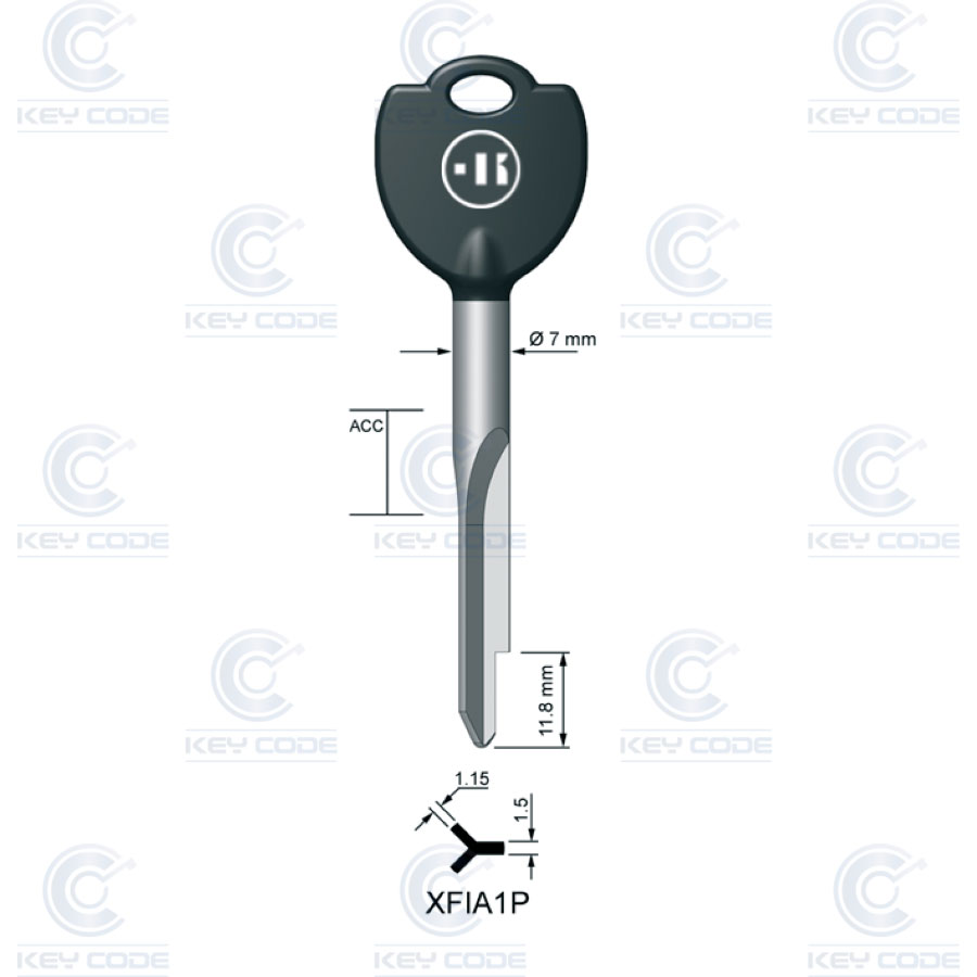 CLÉ KEYLINE FIAM XFIA1P (XF1P, FM-1X)