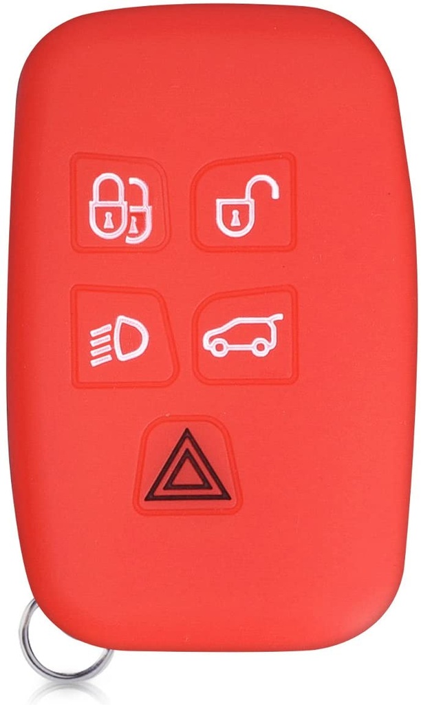 [LRFS5B-R] LAND ROVER 5 BUTTON SILICONE SMART KEY COVER - RED