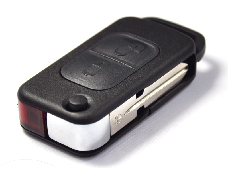 COQUE TELECOMMANDE MERCEDES PLIABLE 2 BOUTONS 4 RAILS