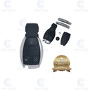 COQUE TELECOMMANDE MERCEDES KEYLESS CHROMEE 3 BOUTONS - QUALITÉ SUPÉRIEURE