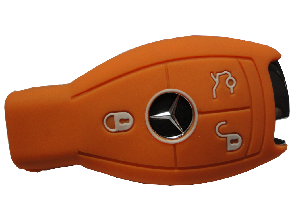 SILICONE CASE FOR 3-BUTTON KEYLESS REMOTES MERCEDES - ORANGE