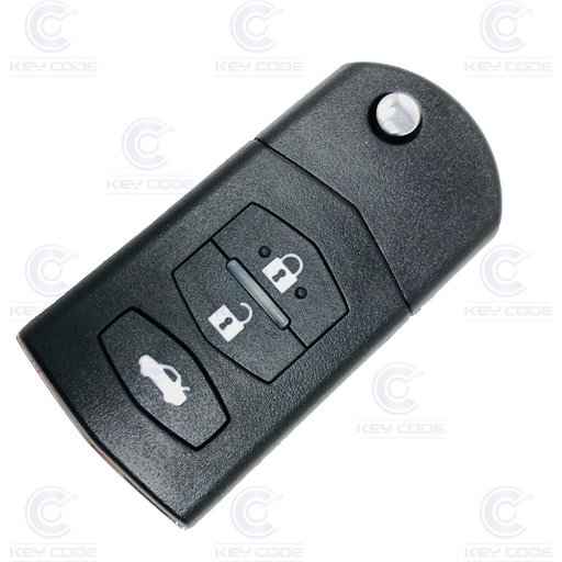 [MZ106TE05-AF] TELECOMMANDE PLIABLE 3 BOUTONS MAZDA 6 AVEC EBAUCHE (GS1F675RYA) ID63 433 Mhz FSK