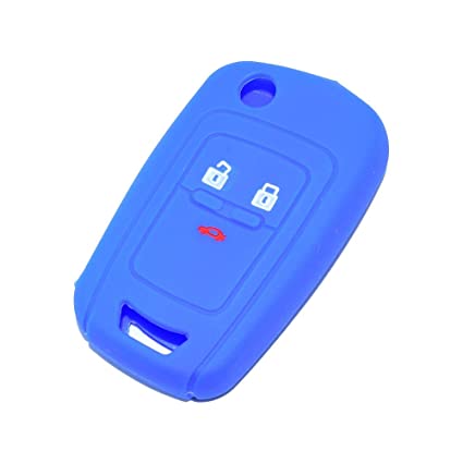 [OPFS3B-A] FUNDA DE SILICONA PARA MANDOS PLEGABLES DE 3 BOTONES DE OPEL INSIGNIA - AZUL 