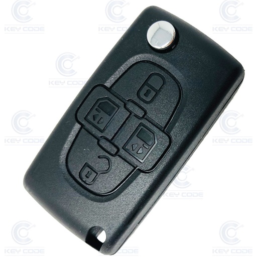 [PE807TE04-AF] TELECOMMANDE PLIABLE AVEC 4 BOUTONS POUR PSA 807 (649090) PCF7941 ID46 433 mhz ASK AFTER MARKET