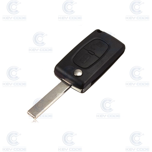 [PE83CS2B-S-P] CARCASA MANDO PSA 307, 207 PLEGABLE 2 BOTONES HU83 SIN LOGO PILA EN CARCASA- CALIDAD PREMIUM