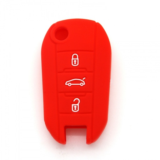 [PSA3MFS-R] FUNDA DE SILICONA PARA MANDOS PLEGABLES MODERNOS DE 3 BOTONES DE PSA  - ROJO 