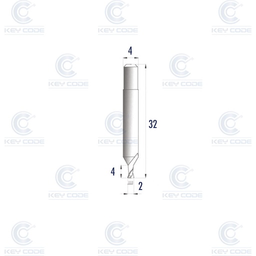 [RIC07786B] FRAISE KEYLINE V037 2.0 MM POUR VERSA, GYMKANA ET NINJA VORTEX RIC07786B