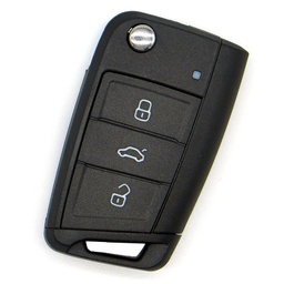 [SE101TE09-OEM] FLIP REMOTE KEY WITH 3 BUTTONS FOR SEAT LEON, IBIZA AND MII ID88 MEGAMOS AES (575959752AH) KEYLESS MQB - GENUINE
