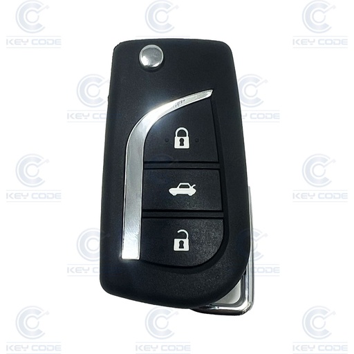 [TO48CS3B-PL] CARCAÇA DE CONTROLE REMOTO PLEGÁVEL TOYOTA 3 BOTÕES (TOY48)