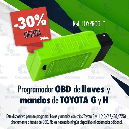 [TOYPROG] PROGRAMADOR OBD DE LLAVES Y MANDOS DE TOYOTA G Y H  