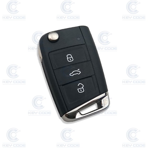 [VW106TE04-OE] MANDO PLEGABLE DE 3 BOTONES TIGUAN, TOURAN, T-ROC, GOLF SPORTSVAN +2017 (5G6959753AB, 5G6959752AB) 128 bits AES KEYLESS