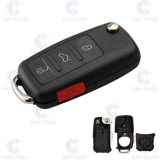 [VW66CS3B-PN] CARCASA PLEGABLE VW DE 3 BOTONES + BOTON DE PANICO