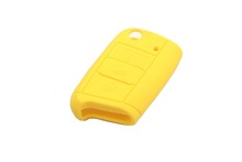 [VWFSM-AM] FUNDA DE SILICONA PARA MANDOS PLEGABLES MODERNOS DE 3 BOTONES DE VOLKSWAGEN - AMARILLO 