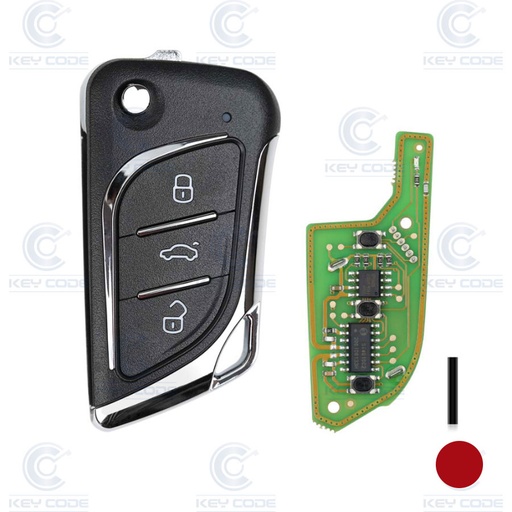 [XKLKS0] MANDO PLEGABLE CROMADO DE 3 BOTONES PARA VVDI KEY TOOL XKKF21EN