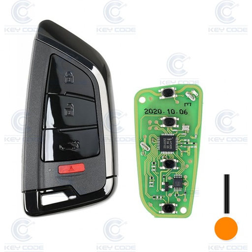 [XKNF21] MANDO KEYLESS DE 3+1 BOTONES PARA GENERAR MANDOS SMART KEY CON VVDI KEY TOOL XSKF21EN (NEGRO BRILLANTE)