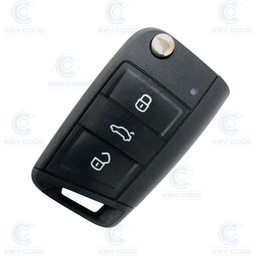 [VW900TE02-OE] VW GOLF 7 FLIP REMOTE 3 BUTTONS (5G0959752DGINF) CRYPTO 128 BITS AES ID 88 433 Mhz ASK - ORIGINAL