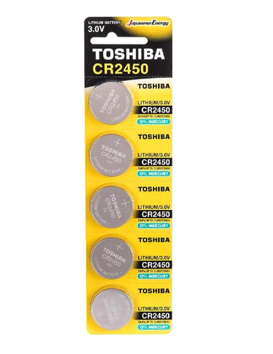 [BAT2450-TOS] CR2450 3.0V BATTERY TOSHIBA  (5-pack)