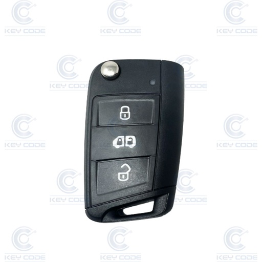 [VW900TE05-OE] MANDO PLEGABLE 3 BOTONES PARA VAG (7C0959752F) CRYPTO 128 BITS ID88 AES 434 Mhz - FSK