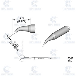 [NT105-C105118] CARTUCHO C105118 JBC CONICO CURVO  Ø 0.1 PARA NT105