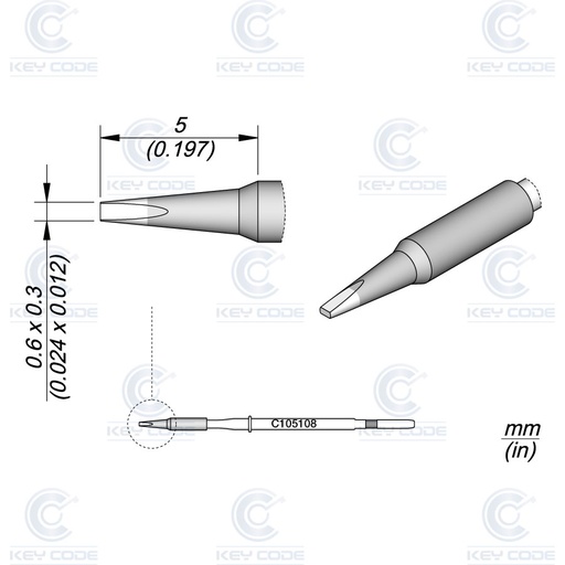 [NT105-C105108] CARTUCHO C105108 JBC DE CINCEL 0.6 x 0.3 PARA NT105  