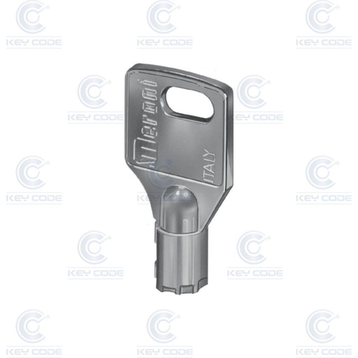 [DUO-KEY-GR] CLÉ DUO NON CRYPTÉE POUR SERRURE DE PORTE MERONI (3H1833CT) POUR UFO AUTO, UFO 2, UFO 3 SMART ET SMART DUO