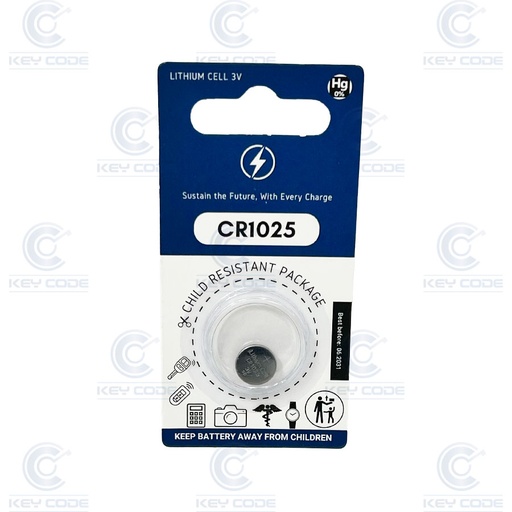 [BAT1025] CR1025 BATTERY 3.0V (1 PIECE)