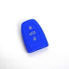 [AUFSM3B-A] ETUI EN SILICONE POUR TELECOMMANDES INSERABLES AUDI AVEC 3 BOUTONS - BLEU