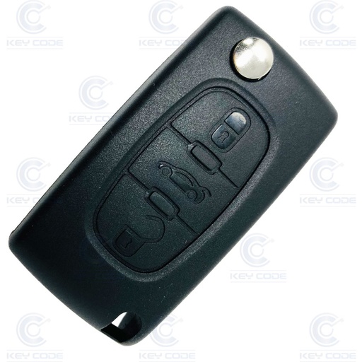 [CI100TE06-OE] MANDO PSA BERLINGO PLEGABLE 3 BOTONES (2009-2016) PERFIL VA2 ORIGINAL (6490E0) PCF7961 ID46 433 mhz FSK (BOTÓN MALETERO) 