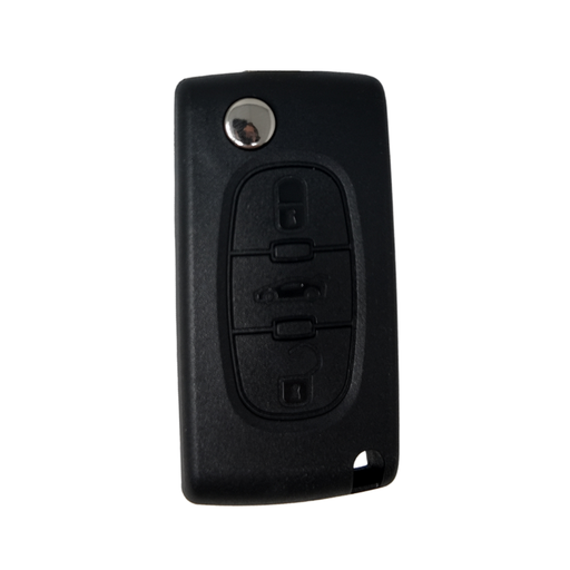 [CI107TE03-AF] TELECOMMANDE PLIABLE 3 BOUTONS PSA C5 AVEC BOUTON COFFRE (649073) (HU83) ID46 433 mhz 433 MHZ ASK