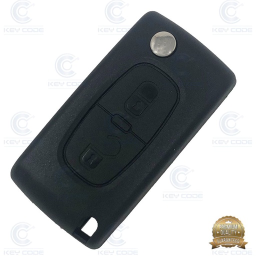 [CI2CS2B-S-P] COQUE PSA PLIABLE 2 BOUTONS CLÉ A VAGUE VA2 PILE SUR COQUE SANS LOGO - QUALITÉ SUPÉRIEURE