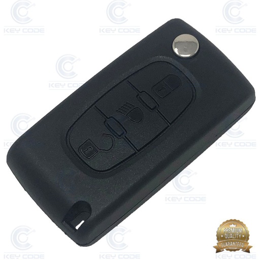 [CI83CS3B-S-P] CARCASA MANDO PLEGABLE PSA C4 3 BOTONES HU83 BOTON LUZ PILA CARCASA - SIN LOGO