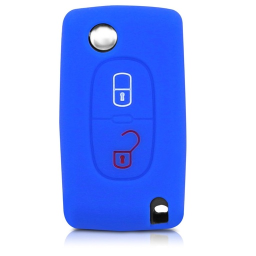 [CIFS2B-A] FUNDA DE SILICONA PARA MANDOS PLEGABLES DE 2 BOTONES DE PSA - AZUL 