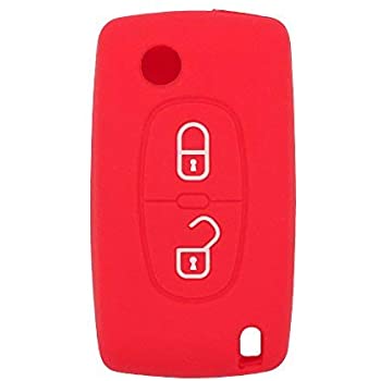 [CIFS2B-R] FUNDA DE SILICONA PARA MANDOS PLEGABLES DE 2 BOTONES DE PSA - ROJO 