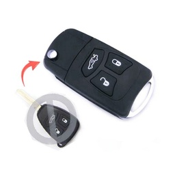 [CR16CS3B-V] CARCASA MANDO CONVERTIBLE A PLEGABLE DE 3 BOTONES CHRYSLER/JEEP Y160