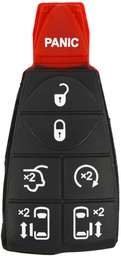 [CRBO6B-PN] BOUTON TELECOMMANDE CHRYSLER, JEEP, DODGE 6 BOUTONS (PANIC)