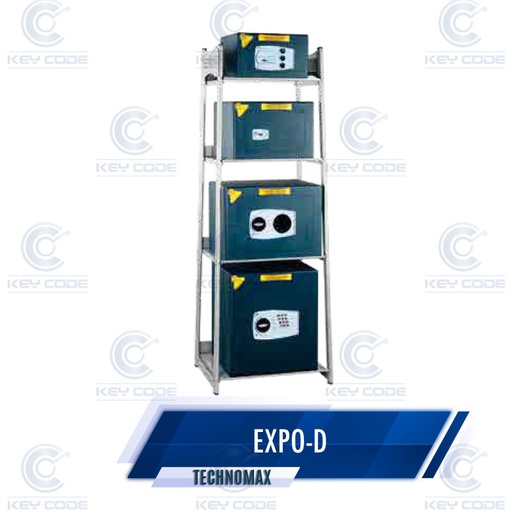 [EXPO-D] EXPOSITOR DE 4 ANDARES PARA CAIXAS FORTES TECHNOMAX