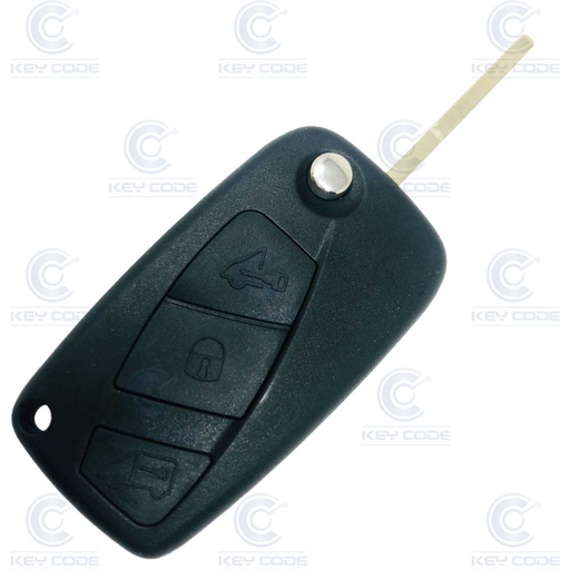 [FI22CS3B-N] CARCASA FIAT PLEGABLE DE 3 BOTONES NEGRA CON PORTAPILAS LATERAL, SIP22, NEGRA