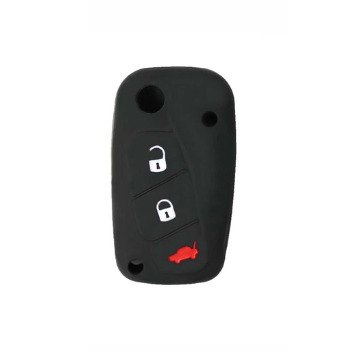 [FIFS3BRC-N] FUNDA DE SILICONA PARA MANDOS RECTANGULARES PLEGABLES FIAT DE 3 BOTONES - NEGRO 