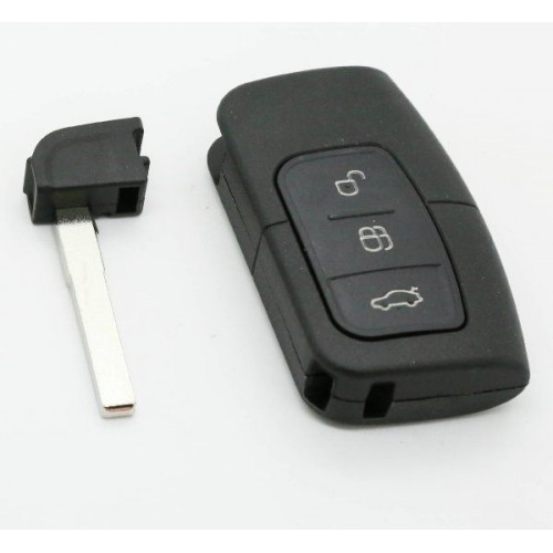 [FO101CS3B-KL] COQUE TELECOMMANDE KEYLESS 3 BOUTONS FOCUS AVEC INSERT - HU101