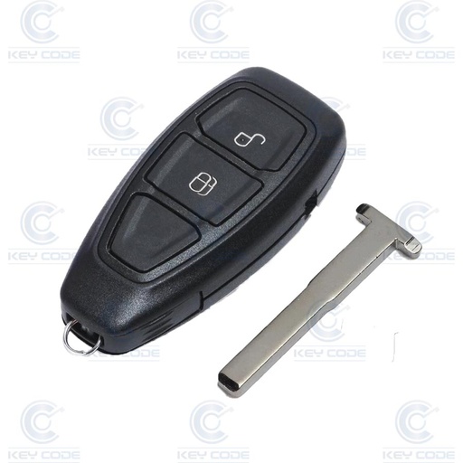 [FO102TE12-AF] CONTROLE REMOTO FORD RANGER E ECOSPORT DE 2 BOTÕES EM FORMATO DE LÁGRIMA (2218473, 2521598) 4D63 433 MHz
