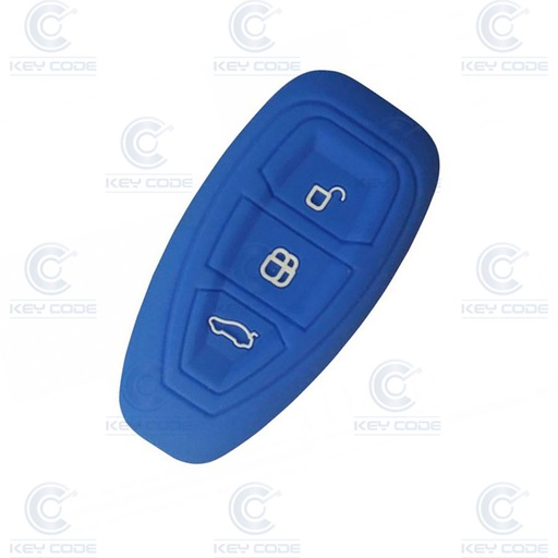 [FOFSK-A] ETUI EN SILICONE POUR TELECOMMANDES KEYLESS 3 BOUTONS FORD - BLEU