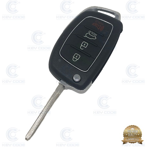 [HY48CS4B-M-P] CARCASA MANDO I20, I30, IX35 MODERNO PLEGABLE 4 BOTONES TOY48 - CALIDAD PREMIUM